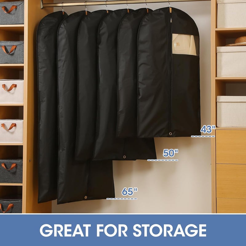 Perber 65'' Dress Bags for Gowns, 4 Pack Black Garment Bags for Hanging Clothes, Dress Garment Bag Women, Long Dress Cover for Coats, Dresses, Uniforms - Image 5